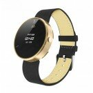 IDO ONE Bluetooth 4.0 Waterproof Smart Watch Bracelet Sleep Tracking Sedentary Reminder for iPhone Android Phone Golden Case Black Band